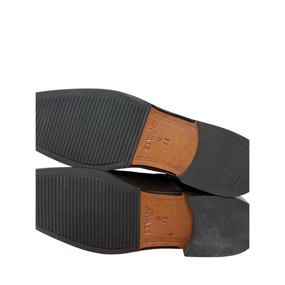 ET Wright Dark Chocolate Brown Pebble Leather Derby Shoes‎ 12 AA